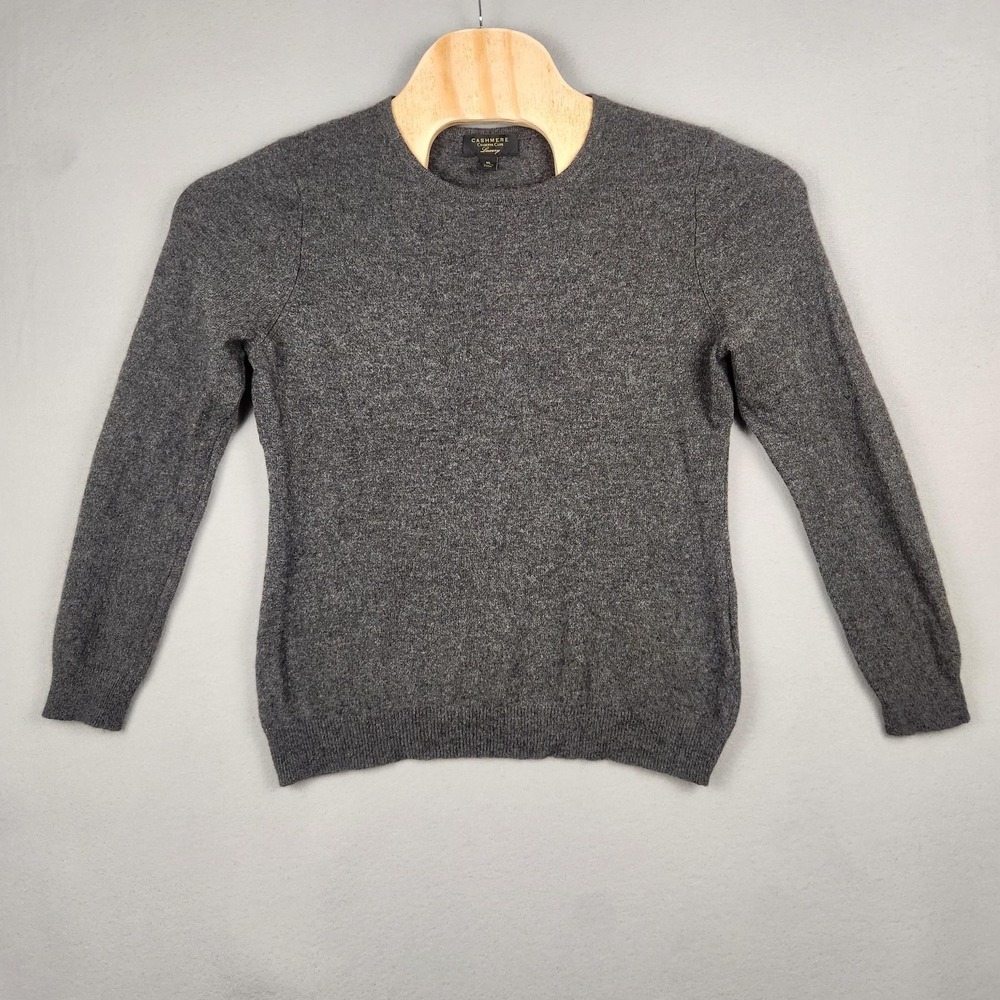 Charter Club Cashmere Sweater Mens XL Gray Crewneck Pullover 100% Cashmere